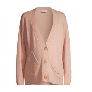 $225 NWT Emilia George Renee Wool-Blend Cardigan in yurt, S